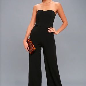 Lulus Edith Black Strapless Jumpsuit